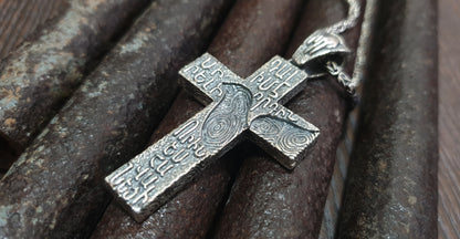 Large silver Armenian prayer cross