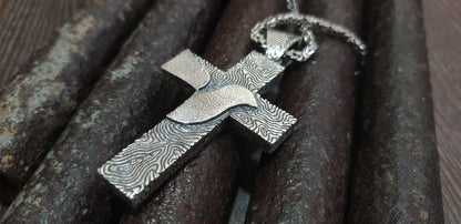 Large silver Armenian prayer cross