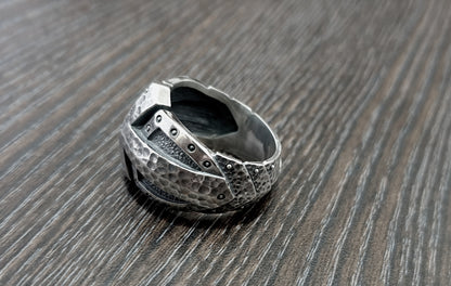 Ring In The Shape Of Medieval Armor