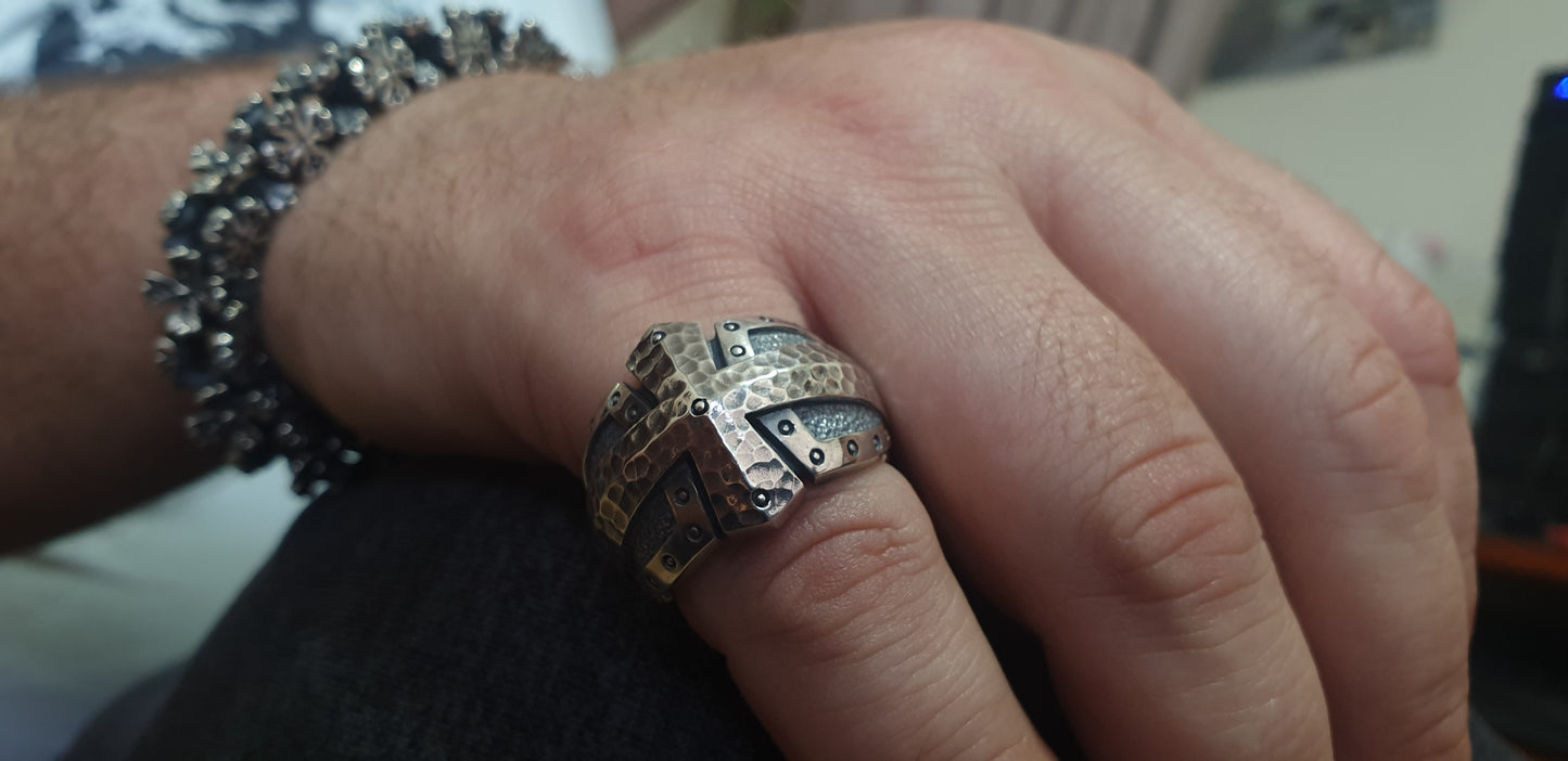 Ring In The Shape Of Medieval Armor