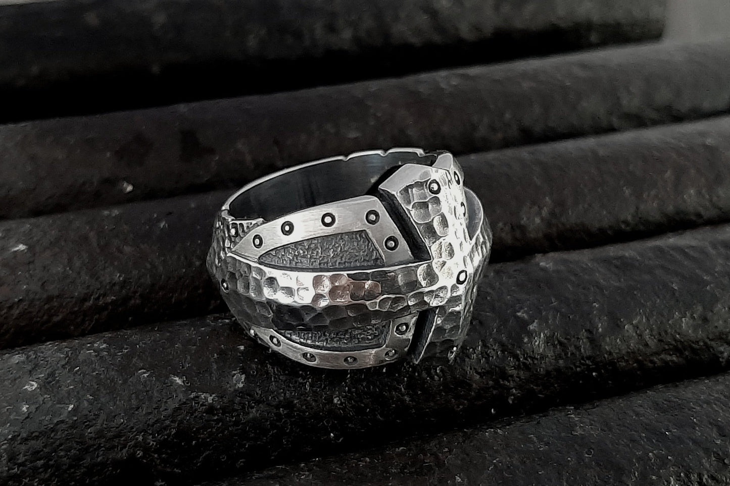 Ring In The Shape Of Medieval Armor
