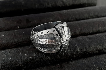 Ring In The Shape Of Medieval Armor