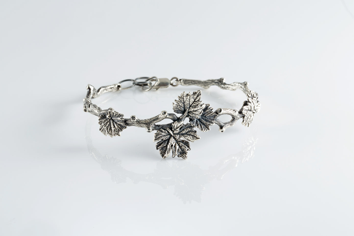 Sterling Silver Leaf Bracelet