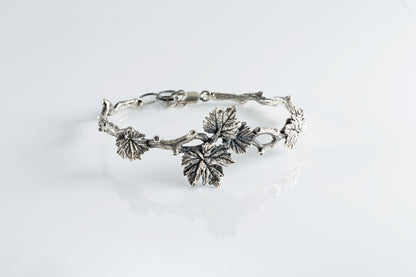 Sterling Silver Leaf Bracelet