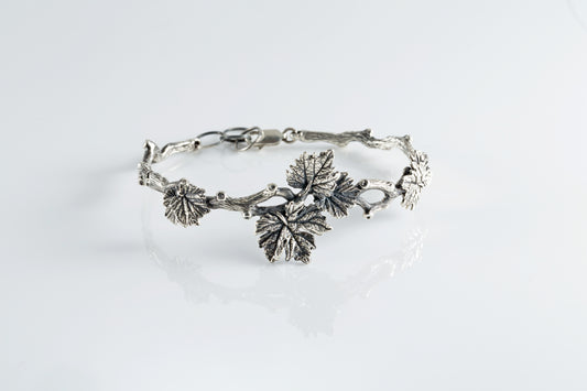 Sterling Silver Leaf Bracelet