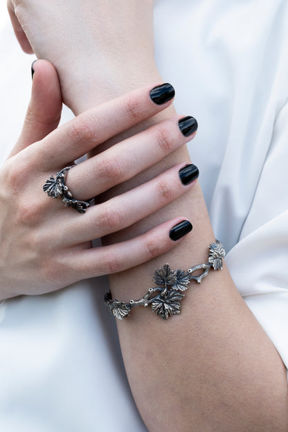 Sterling Silver Leaf Bracelet