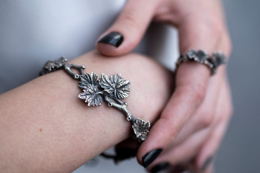 Sterling Silver Leaf Bracelet