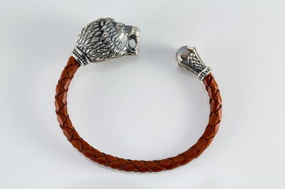 Lion Head Sterling Silver Bracelet