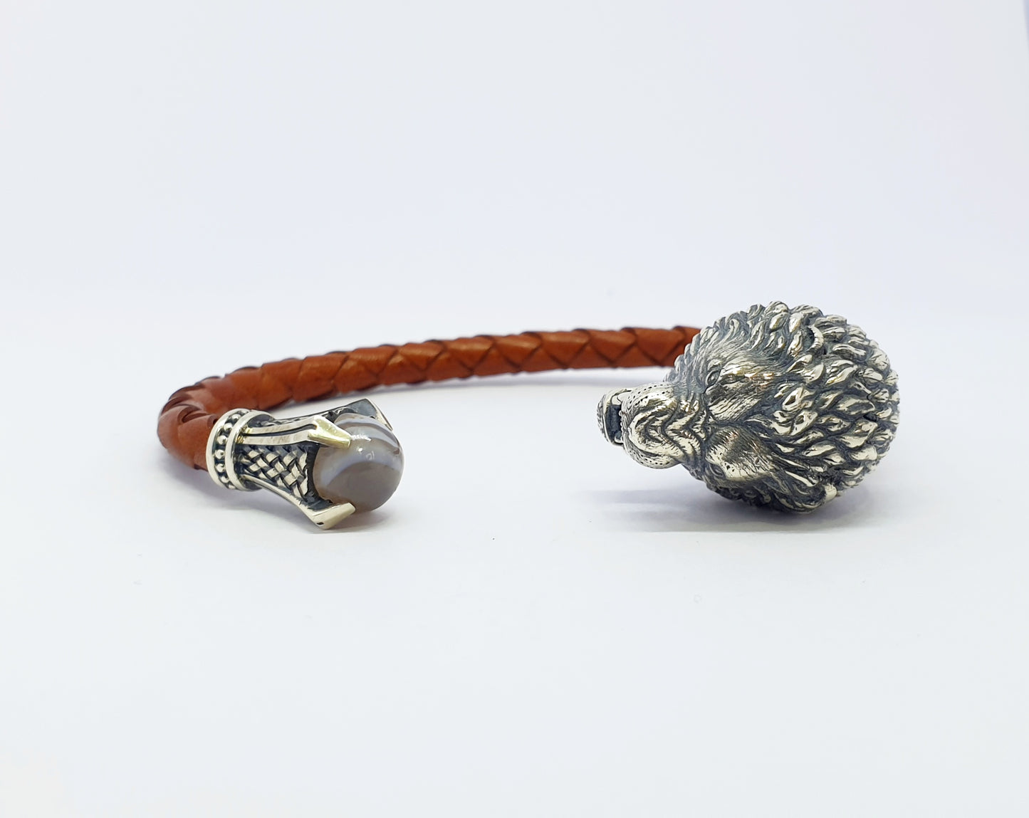 Lion Head Sterling Silver Bracelet
