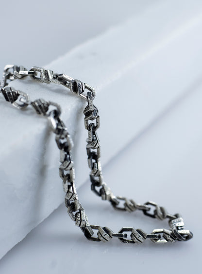 Sterling Silver Anchor Braided Bracelet
