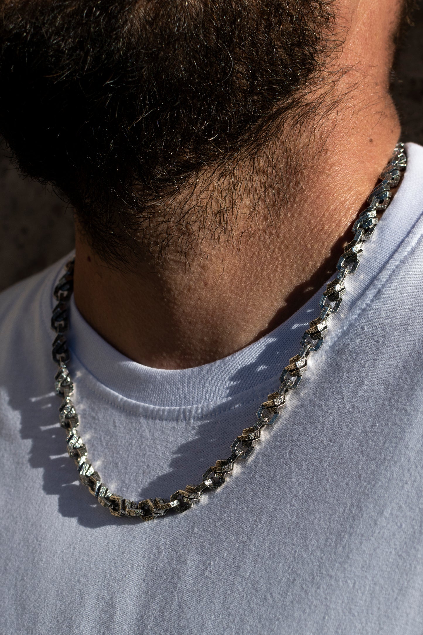 Textured 925 Silver Chain Necklace for Men & Women