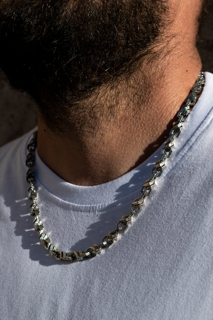 Textured 925 Silver Chain Necklace for Men & Women