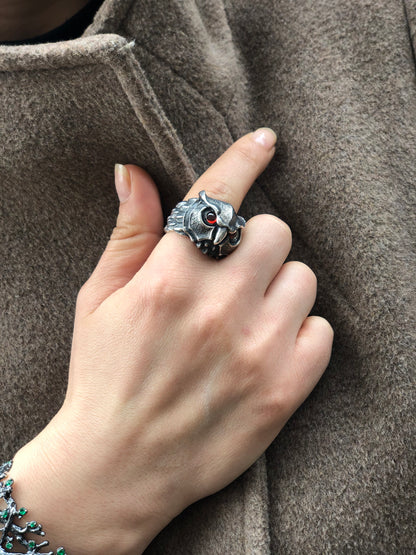 Sterling Silver Owl Ring