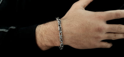 Branch Link Bracelet - Oxidized Silver