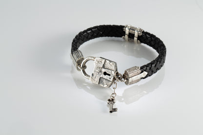 Men's Sterling Silver Padlock Bracelet