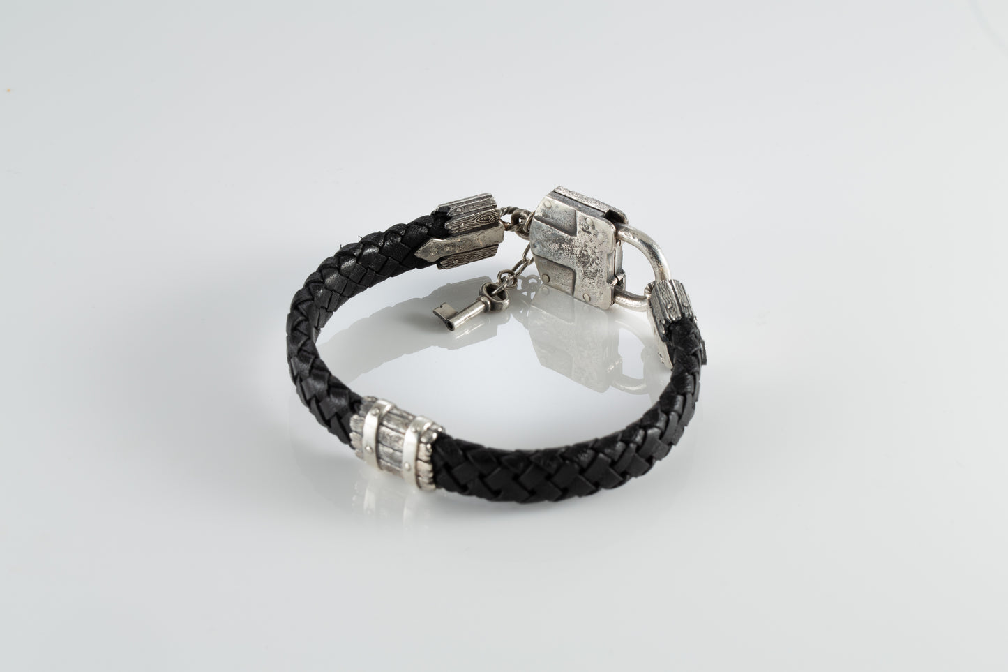 Men's Sterling Silver Padlock Bracelet