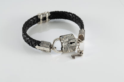 Men's Sterling Silver Padlock Bracelet
