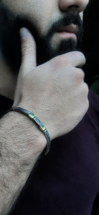 Hammered Cuff Bracelet in Sterling Silver