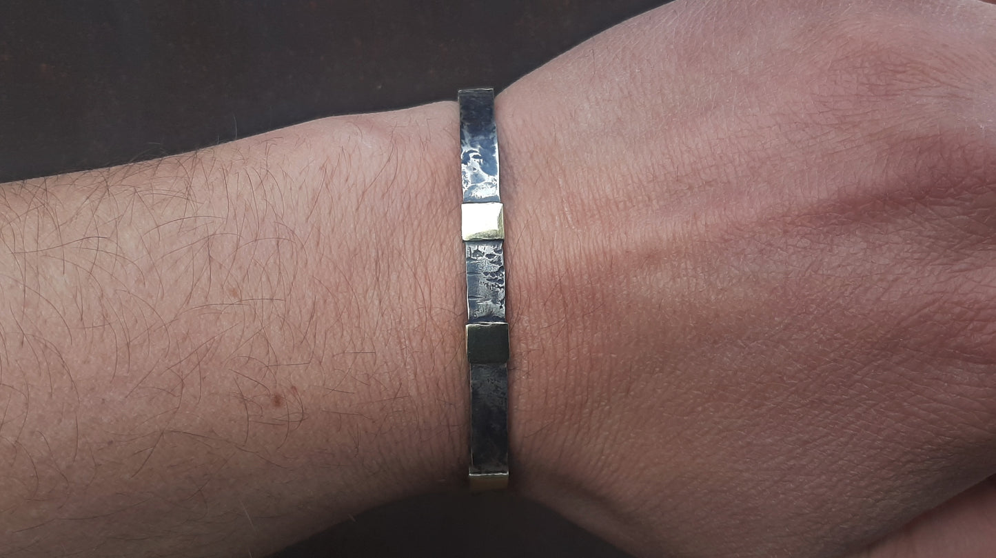 Hammered Cuff Bracelet in Sterling Silver