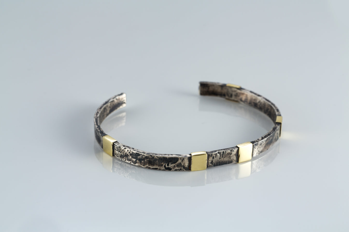 Hammered Cuff Bracelet in Sterling Silver