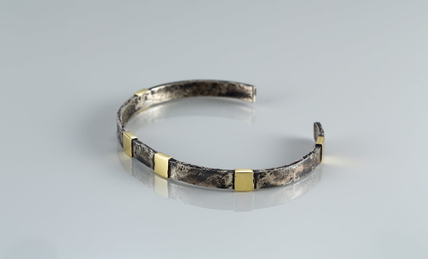 Hammered Cuff Bracelet in Sterling Silver