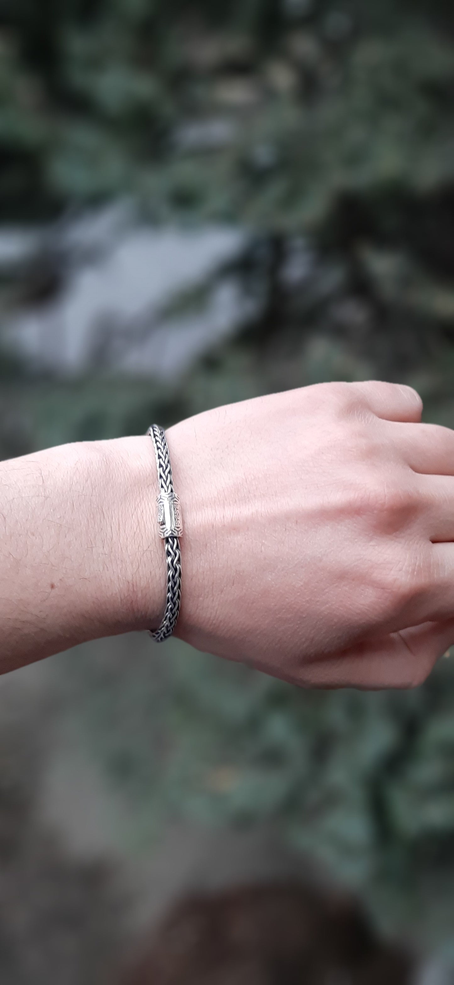 Men's Sterling Silver Woven Bracelet