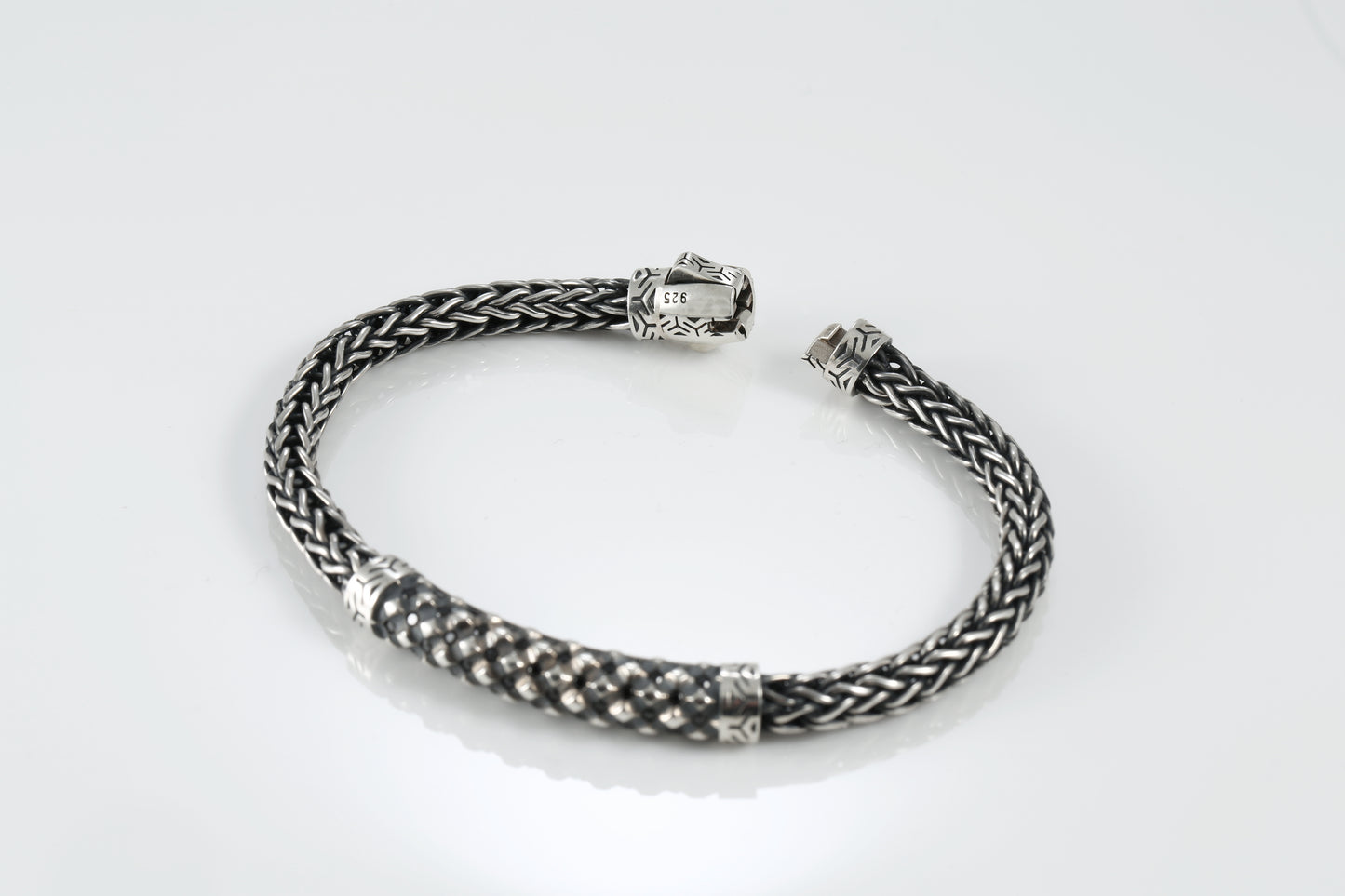 Sterling Silver Bracelet with Black Spinel