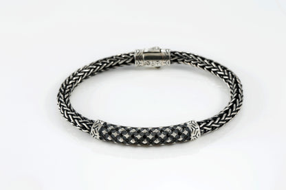 Sterling Silver Bracelet with Black Spinel