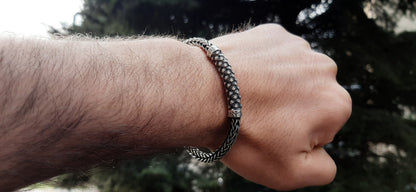 Sterling Silver Bracelet with Black Spinel