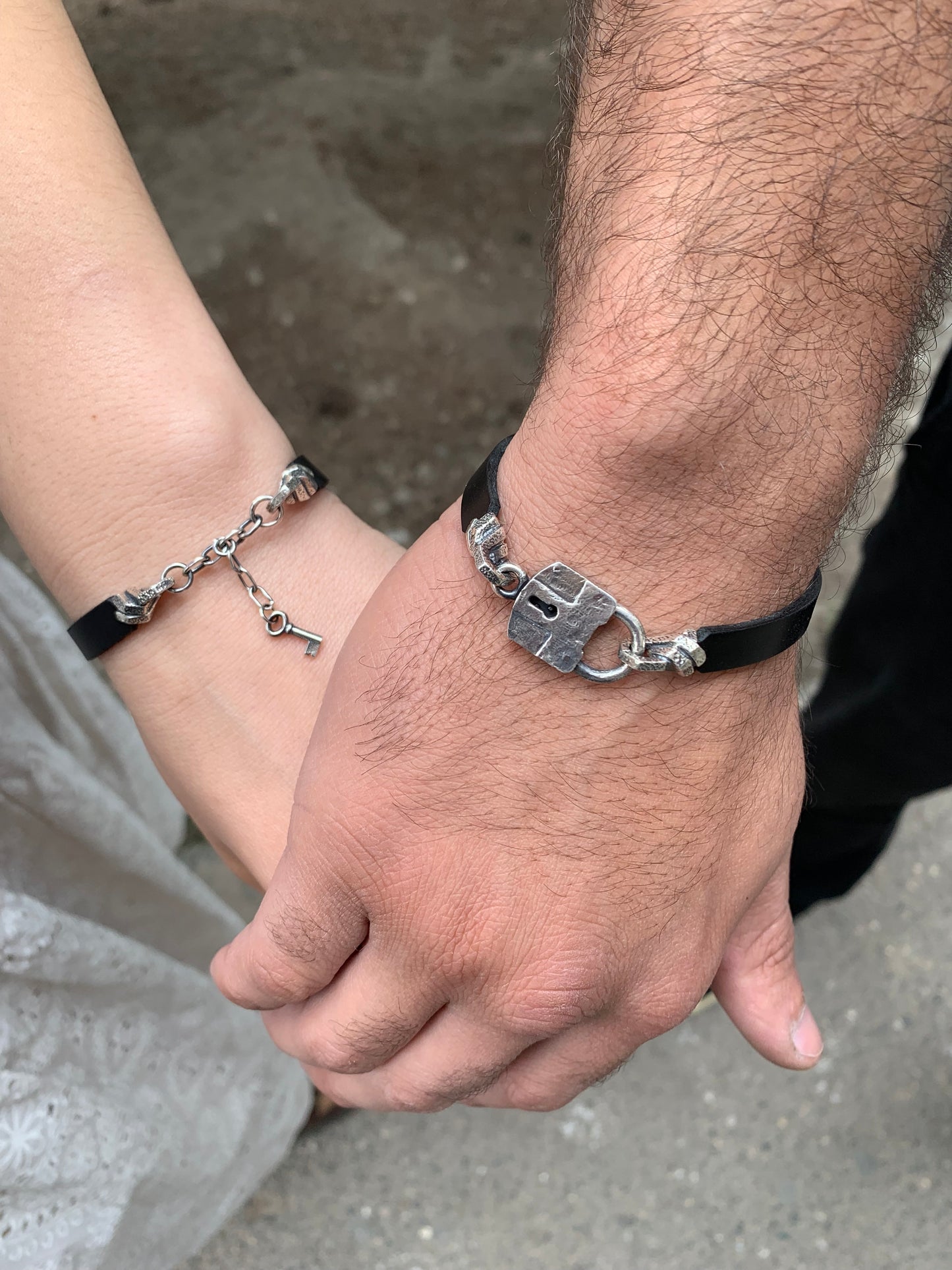 “Lock and Key” Paired Bracelets for Lovers