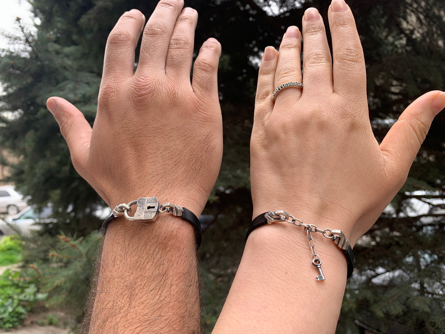 “Lock and Key” Paired Bracelets for Lovers