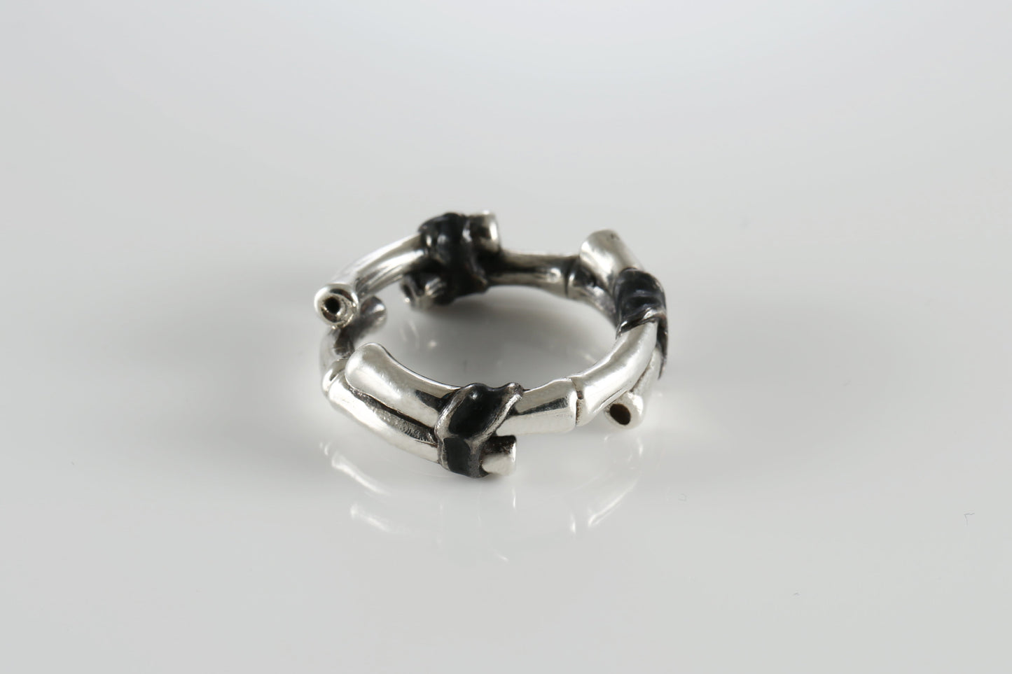 Sterling Silver Bamboo Ring, Minimalist Nature Inspired Band