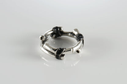 Sterling Silver Bamboo Ring, Minimalist Nature Inspired Band