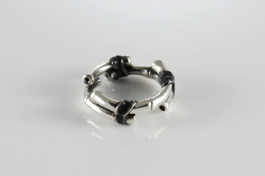 Sterling Silver Bamboo Ring, Minimalist Nature Inspired Band