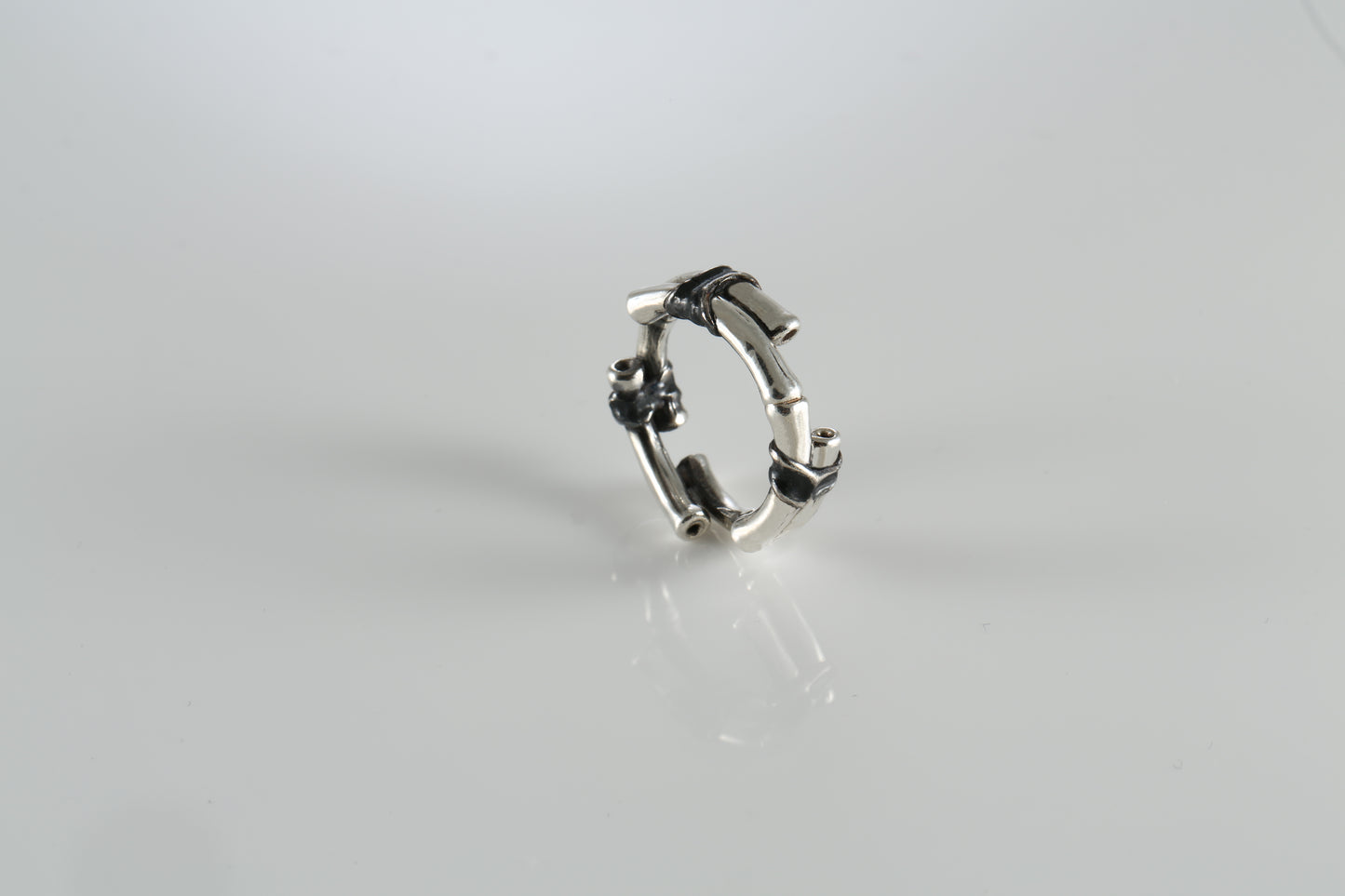 Sterling Silver Bamboo Ring, Minimalist Nature Inspired Band