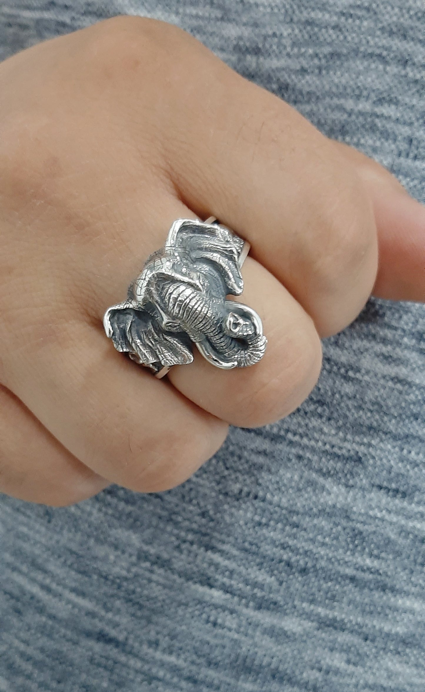 Sterling Silver Elephant  Ring