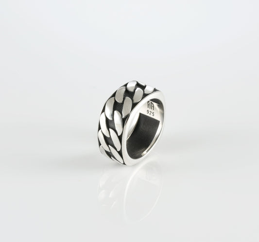 Handmade Sterling Silver Curb Chain Ring