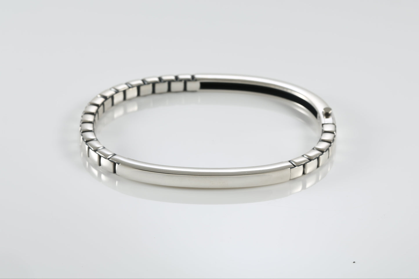 Men’s Silver Chain Bracelet – Stainless Steel Cuff Bangle