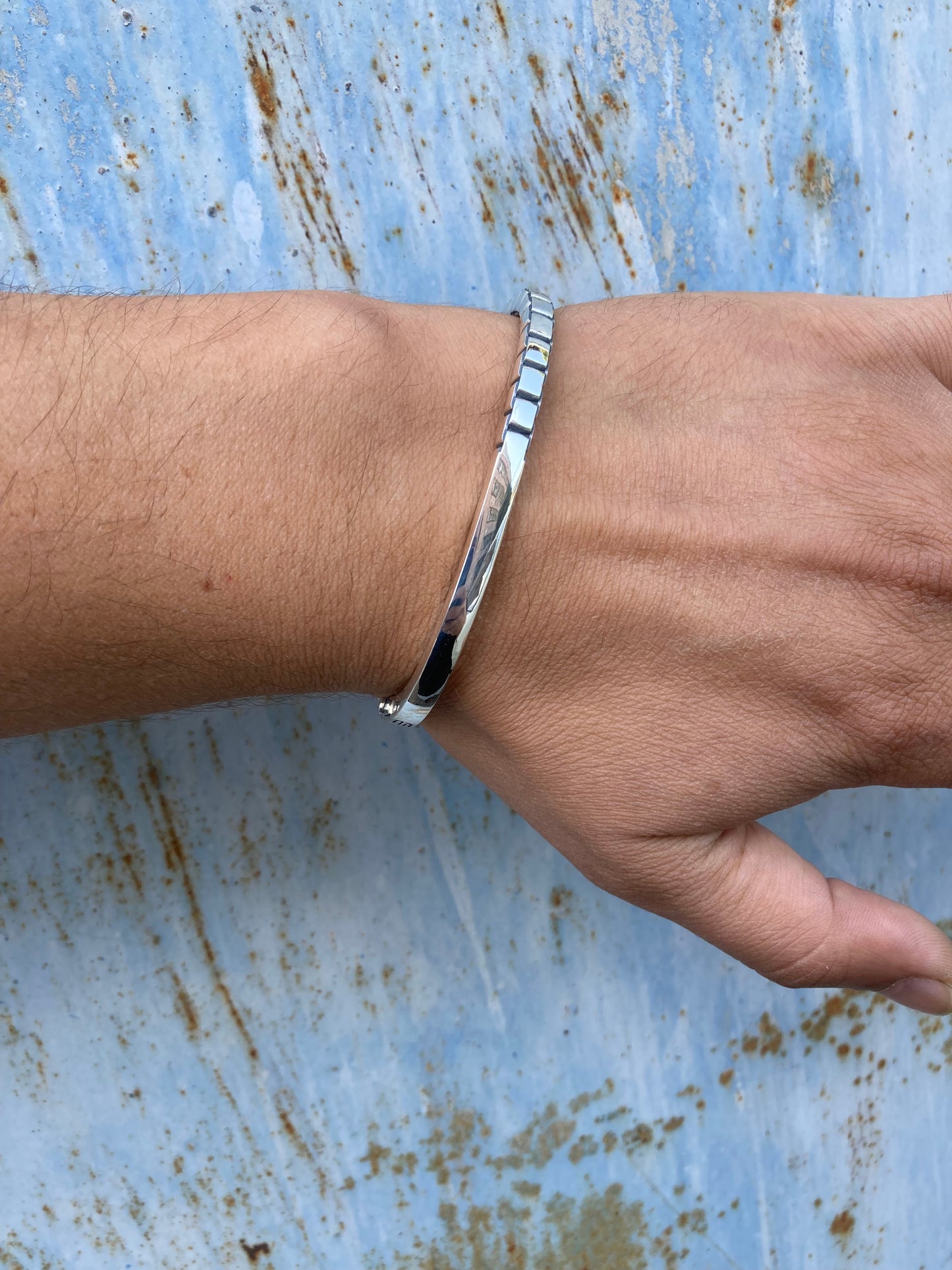 Men’s Silver Chain Bracelet – Stainless Steel Cuff Bangle