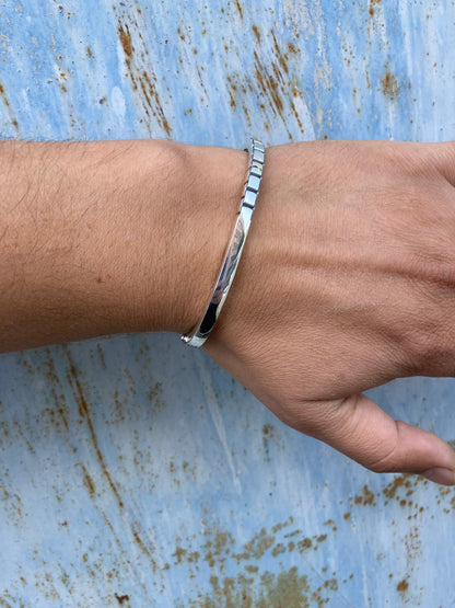 Men’s Silver Chain Bracelet – Stainless Steel Cuff Bangle