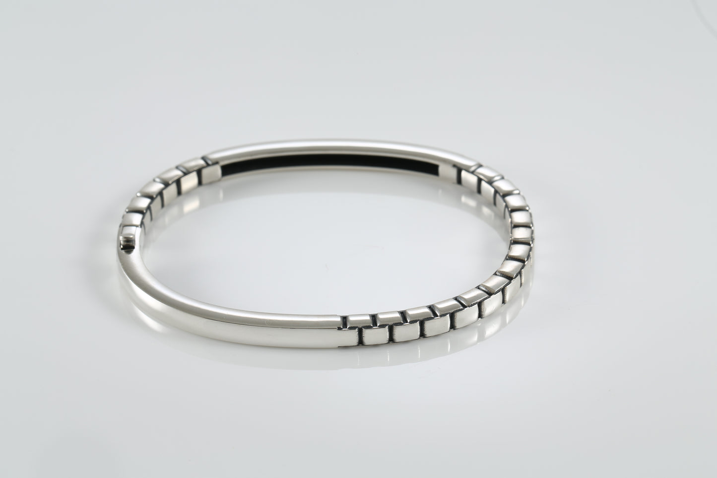Men’s Silver Chain Bracelet – Stainless Steel Cuff Bangle