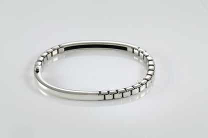 Men’s Silver Chain Bracelet – Stainless Steel Cuff Bangle