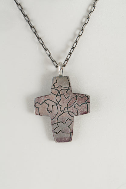 Sterling Silver Cross Necklace – Tree of Life