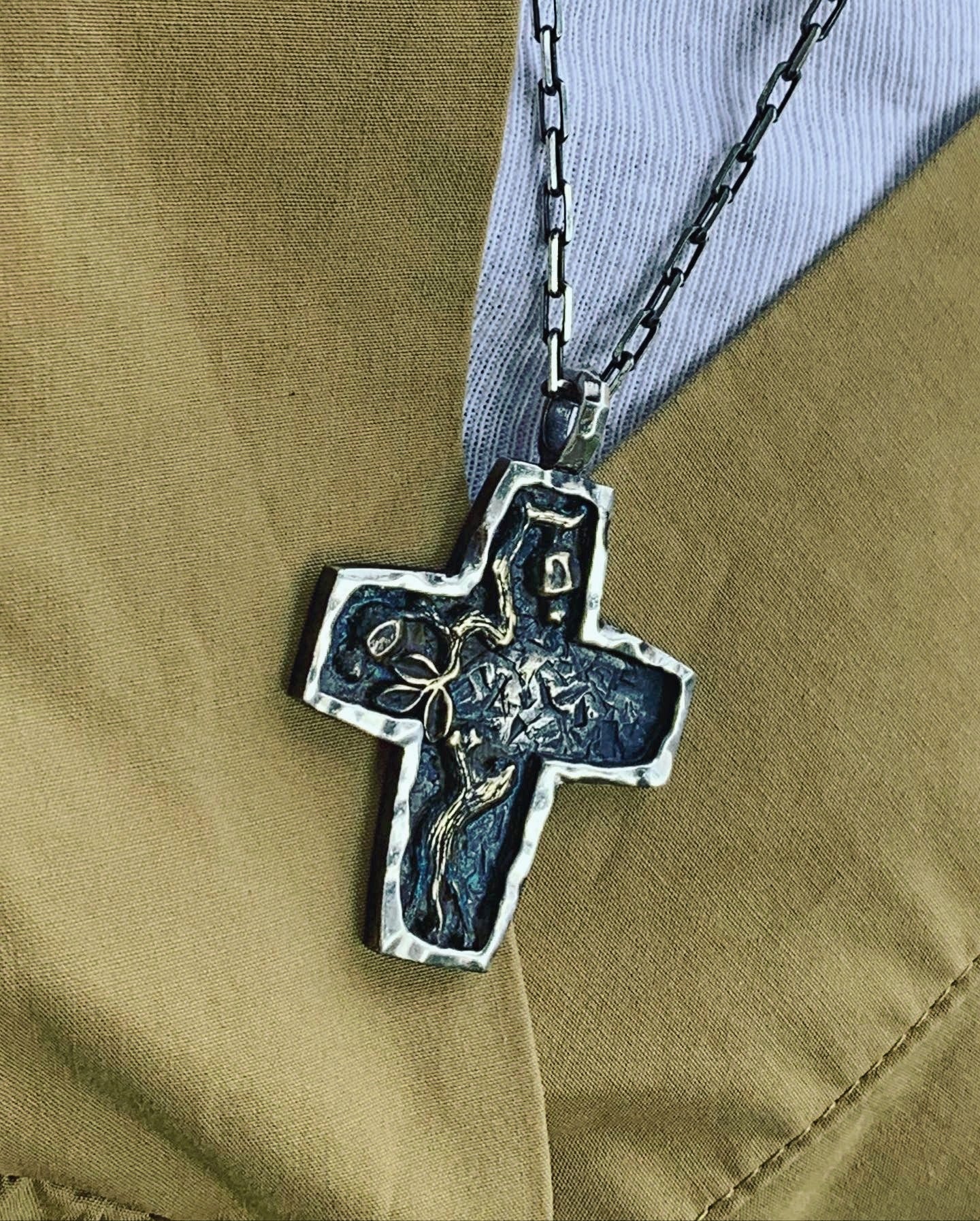 Sterling Silver Cross Necklace – Tree of Life