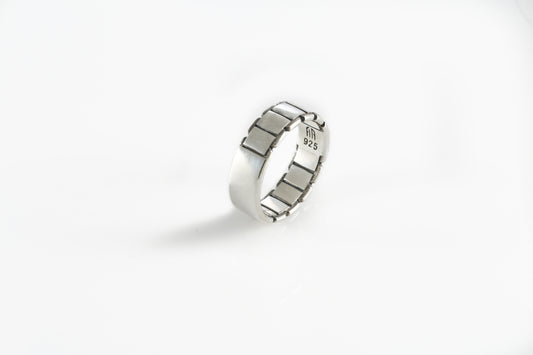 Chain Link Sterling Silver Men's Ring