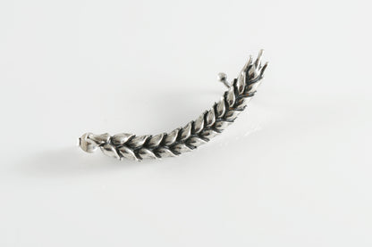 Sterling silver wheat ear cuff and stud earrings