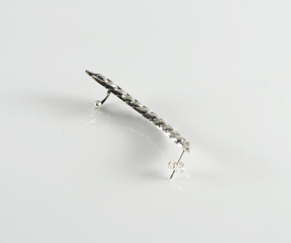 Sterling silver wheat ear cuff and stud earrings
