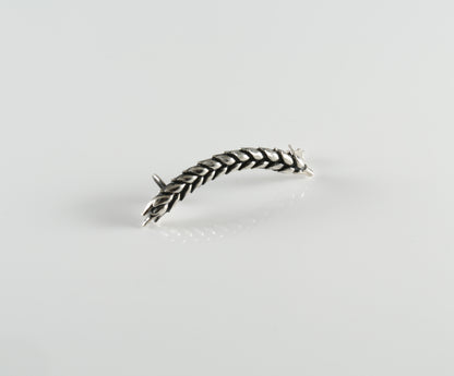 Sterling silver wheat ear cuff and stud earrings