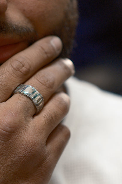 Men’s Textured Sterling Silver Ring