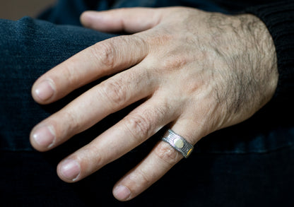 Men’s Textured Sterling Silver Ring